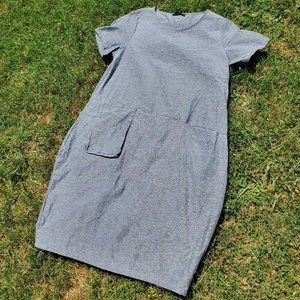 Blue Zanzea Pocket Loose Midi Dress